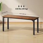 HOMCOM 70.9" Large Computer Desk - Rustic Brown-Triangular connection design provides reliable support for long-term use