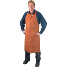 Lava Brown Leather Bib Apron, Ttu393, 36", 2 Pack-Qty/Pk - 2