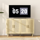 HOMCOM Boho 47.2" L Sideboard - Natural Wood-Anti-tipping design ensures safety and stability