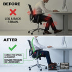 ShoppingAll Ergonomic Height Adjustable Under Desk Footrest with Angle Adjustment - Black-The floating platform tilts smoothly from 0 to 30 degrees, enabling you to rock your feet back and forth to encourage ankle movement and improve circulation while seated.