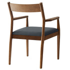 Modway Solara Vegan Leather Wood Dining Armchairs - Walnut/Black - 2 Pack-8