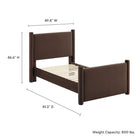 Modway Rael Performance Velvet Twin Platform Bed - Chocolate Brown-8