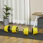 Soozier 66 lb Dumbbell & Barbell Adjustable Set 66 lb Plate Bar Clamp Rod for Strength Training-Quickly alternate between dumbbell and barbell