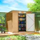 Outsunny Metal Garden Storage Shed with 2 Vents - 6' x 4' - Yellow-Two ventilation slots allow fresh air in
