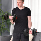 Soozier 33 lb 2-in-1 Adjustable Dumbbells Weight Set-Exercises and strengthens your upper and lower body: arms, shoulders, back and legs