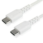 StarTech 3.3 ft USB-C Cable, White-Charge devices using a heavy duty USB C cable built to withstand your daily routine