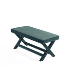 Manhattan Comfort Abigail 42.12" Mid-Century Modern Velvet Upholstered Ottoman Bench - Green-Leg Height Measures: 16.33 in