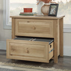 Sauder Hillmont Farm Lateral File - Timber Oak-Interlocking safety mechanism allows only one drawer open at a time