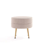 Manhattan Comfort Bailey 18.11" Mid-Century Modern Ottoman - Blue, Grey, Oatmeal, Sage Green with Gold Legs - 4 Pack-18.11" L x 23" W x 17.32" H