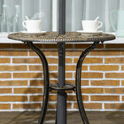 Outsunny 3-Piece Aluminium Garden Bistro Set with Parasol Hole - Bronze-Cut-out floral design with a bronze coloured finish for beauty 