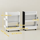 Qaba Kids Bookshelf, Kids Bookcase with Wheels -White-A built-in side blackboard inspires your child's creativity through drawing and doodling
