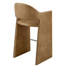 Modway Talia 41" Vegan Leather Bar Stool - Toast-Floor Protecting Foot Pins