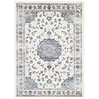 Modway Lilja Distressed Vintage Medallion Area Rug - 5 ft W x 8 ft L - Ivory/Moroccan Blue-Distressed Vintage Medallion Area Rug
