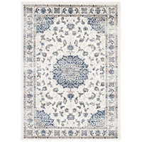 Modway Lilja Distressed Vintage Medallion Area Rug - 5 ft W x 8 ft L - Ivory/Moroccan Blue-Distressed Vintage Medallion Area Rug