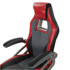OSP Designs Race Chair - Charcoal Grey with Red Trim-New adjustable flip arms