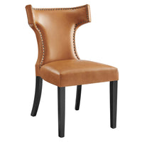 Modway Curve Vegan Leather Dining Chair - Tan-Dining Chair With Nailhead Trim