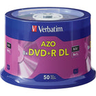 Verbatim 8.5GB 8x DVD+R DL with Branded Surface - 50 Pack-Compatible with DVD+R DL drives from Sony, Philips, Lite On and other leading manufacturers