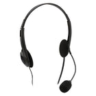 Adesso Xtream H4 Dual 3.5mm Stereo Headset with Mic - Noise Cancelling - 6' Cable - Lightweight - Black-Noise-cancelling microphone for crystal-clear calls