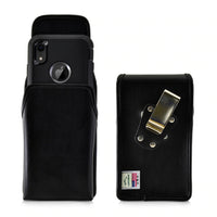Turtleback Leather Holster Case with Rotating Vertical Belt Clip for iPhone 12, 12 Pro, 11, 11 Pro, 11 Pro Max-Interior Dimensions: 6.51" x 3.60" x 0.65"