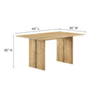 Modway Amistad 60" Wood Dining Table and Bench Set - Oak-Solid Mango Wood Construction