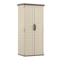 Suncast Vertical Shed - Vanilla-Multi wall, resin panels are engineered for strength and durability.