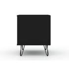 Manhattan Comfort Rockefeller 20.08" Mid-Century Modern 1-Drawer Nightstand - Black-Perfect for Storage or Display Items