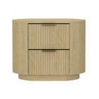 Manhattan Comfort Olivia 26.5" Modern Nightstand - Natural Oak/Gold-Modern Nightstand for Bedroom and Living Room Use