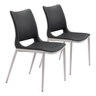 Zuo Ace Dining Chair - Black/Silver - Set of 2-Assembly required