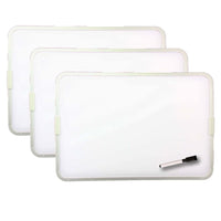 Flipside Products Two-Sided Aluminum Framed, Magnetic Dry Erase Board w/Pen, 9" x 12", Pack of 3-Perfect for use in the classroom, at home, or in the office