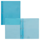 Staples 3-Prong Fastener Poly Report Cover - Lime Blue-Lime Blue Poly Report Covers with tang