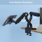 ShoppingAll Heavy Duty 2-in-1 Dual Monitor and Laptop Mount for 13-35" Screens and 12-17" Laptops - Black-Cable management system is integrated in the arm for keeping the workstation tidy