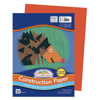 Prang Construction Paper - Orange - 9" x 12" - 50 Sheets-Heavyweight groundwood construction paper