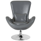 Flash Furniture Egg Series Grey Leather Side Reception Chair-Lounge Chair