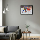 Leon Draisaitl Oilers 2023 Heritage Classic - Framed Canvas - 31" x 22"-Ready to hang - arrives fully assembled