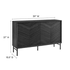 Modway Harper 59" Chevron Sideboard - Black-Adjustable Shelves