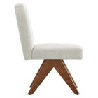 Modway Lyra Boucle Fabric Dining Room Side Chair - Ivory - 2 Pack-Assembly Required