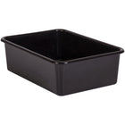 Teacher Created Resources Large Plastic Storage Bin - Black - 3 Pack-Multiple bins can be stacked for easy storage.