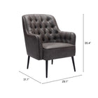 Zuo Tasmania Accent Chair - Vintage Black-3 year limited warranty