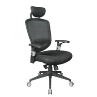 TygerClaw Air Grid High Back Office Chair with Headrest, 25.6" x 12.6" x 28", Black-Stay cool and comfy all day with a breathable mesh back that keeps air flowing so you don’t get sweaty, even during long work sessions