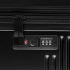 Bugatti 3-Piece Hardside Luggage Set - ABS - Black-Dimensions (without wheels) - Carry-on: 19" H x 14.75" W x 9" + 2" D, Medium: 23.5" H x 17.75" W x 11" + 2" D,  Large: 27.5" H x 20" W x 13" + 2" D