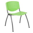 Flash Furniture HERCULES Series Green Plastic Stack Chair with Titanium Frame-880 lb. Weight Capacity