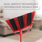 Vileda One Sweep Broom with Dual Action Dust Pan - Red-Anti-static technology releases dirt into trash with one tap