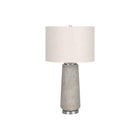 Monarch Specialties 29" H Table Lamp - Grey Resin / Ivory / Cream Shade-This modern and stylish 29"h table lamp is designed with a subtly textured cylinder base crafted in grey resin and accented with a polished silver metal footing, topped with an elegant ivory linen drum shade, and finished with a silver finial