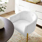 Modway Savour Tufted Performance Velvet Accent Chair - White-Gold Stainless Steel Legs