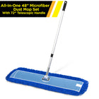 Gritt Commercial All-In-One 48” Microfiber Dust Mop Set with 72" Telescopic Handle-Frame crafted from rust-resistant, black powder-coated metal wire