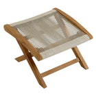 Modway Vienna Outdoor Patio Teak and Rope Folding Ottoman - Natural-Easily Storable