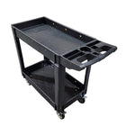 Eddie's Utility Tub Cart - 40"L x 18"W x 33"H - Two Shelves - Black-Utility Tub Cart