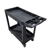 Eddie's Utility Tub Cart - 40"L x 18"W x 33"H - Two Shelves - Black-Utility Tub Cart