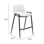 Zuo Desi Counter Stool - White - Set of 2-8