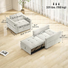 HOMCOM 3-in-1 Convertible Chair Bed with USB Ports for Living Room - Cream White-Soft velvet-feel fabric and high-density foam offer lasting comfort and support 
